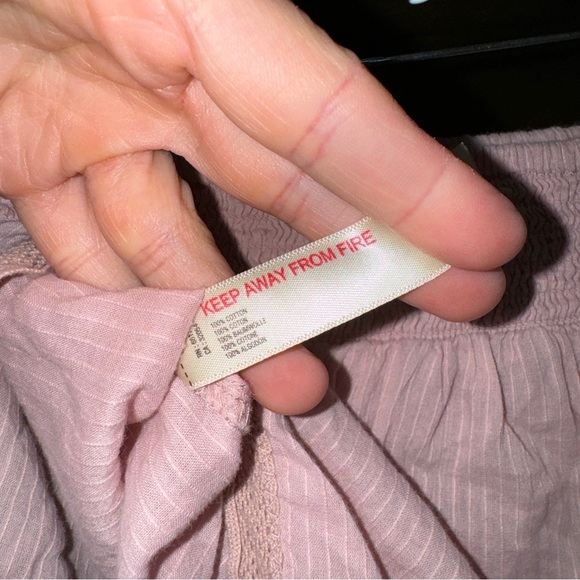 Intimately Free People blush pink shorts lounge pajamas smocked striped mini - Picture 7 of 9